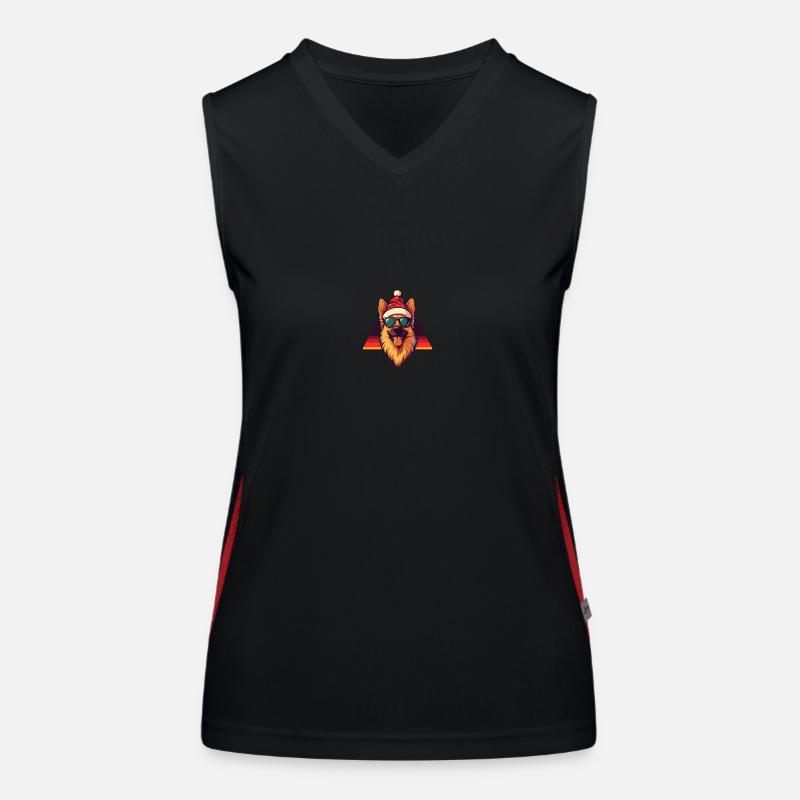 Schäferhund Hund Weihnachten Cool Funktionelles Kontrast-Tank Top für Frauen