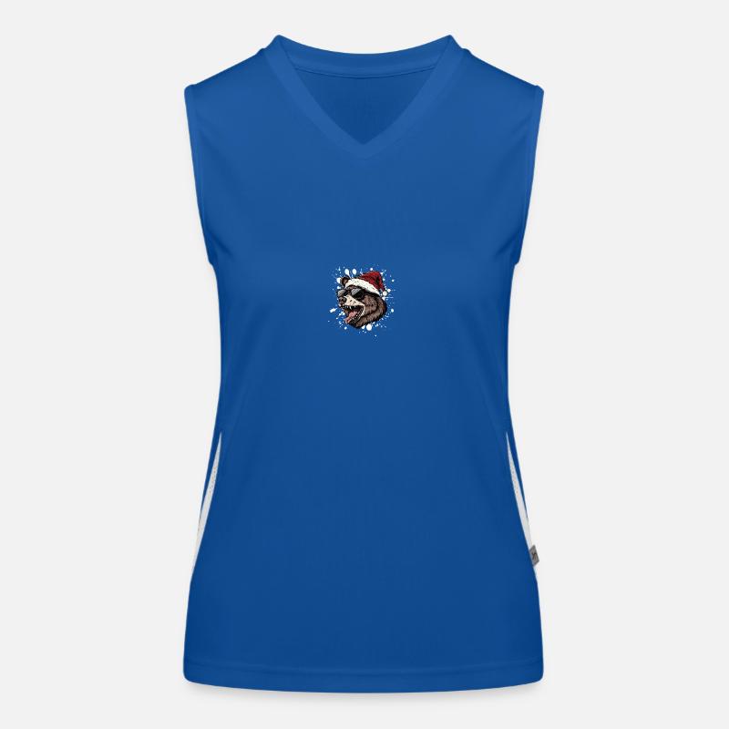 Bear Christmas Funny Women's Functional Contrast Tank Top