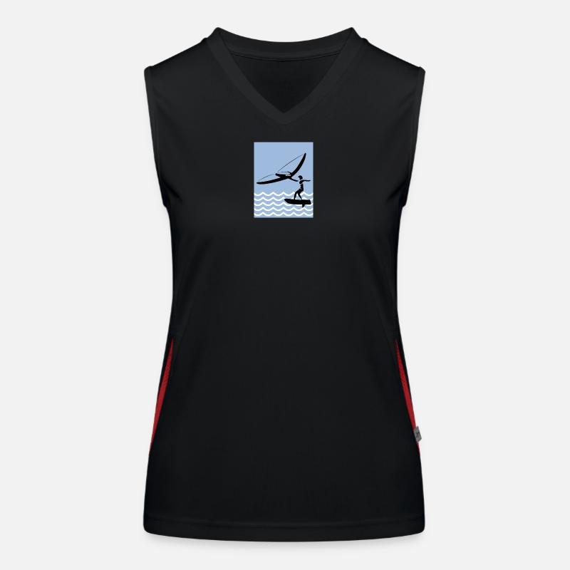 Silhouette de wingfoil en bord de mer Débardeur respirant contrasté Femme