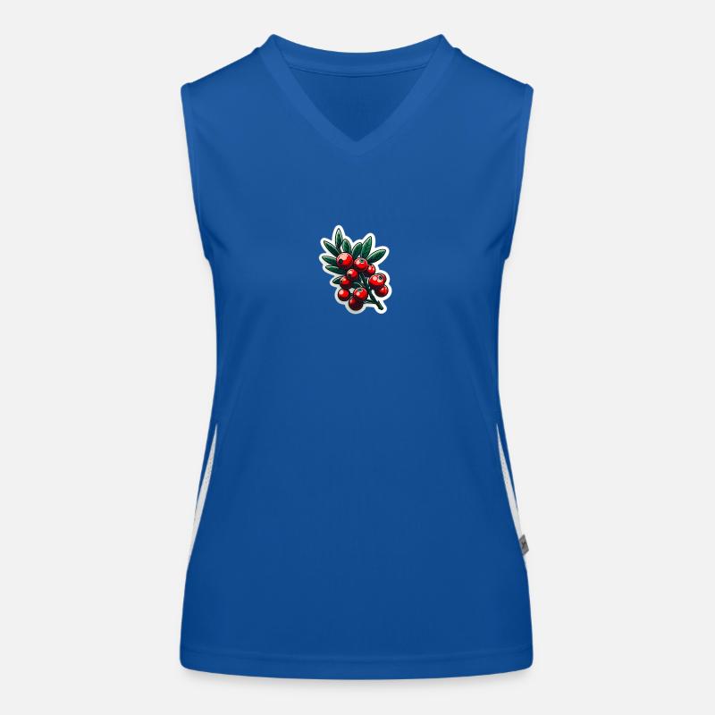 Red berry branch Funktionelles Kontrast-Tank Top für Frauen