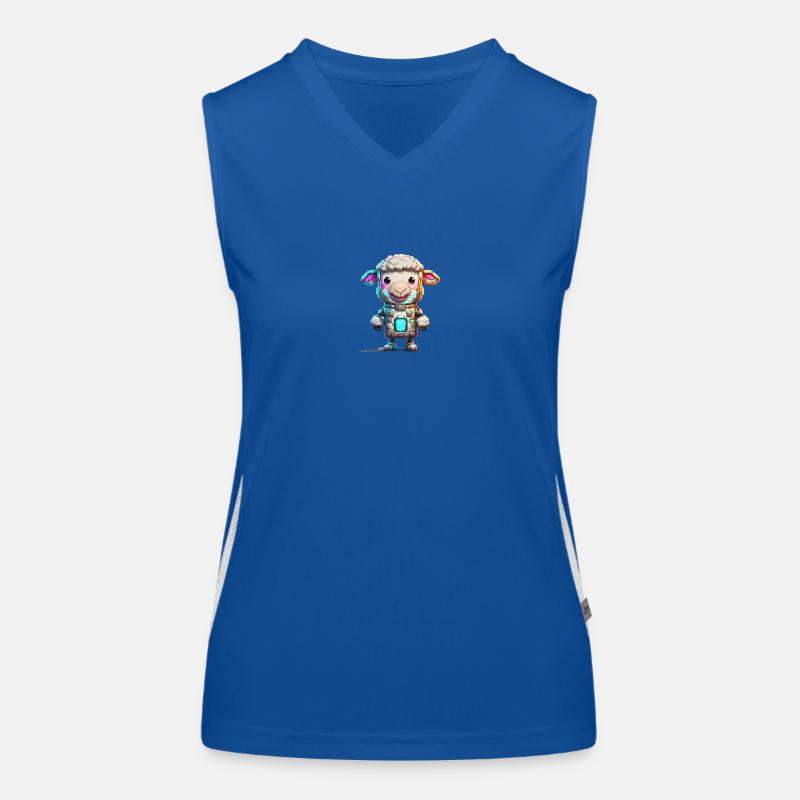 Robot Sheep Women's Functional Contrast Tank Top