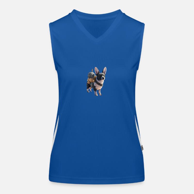 Cute dog with cuddly toy Women's Functional Contrast Tank Top