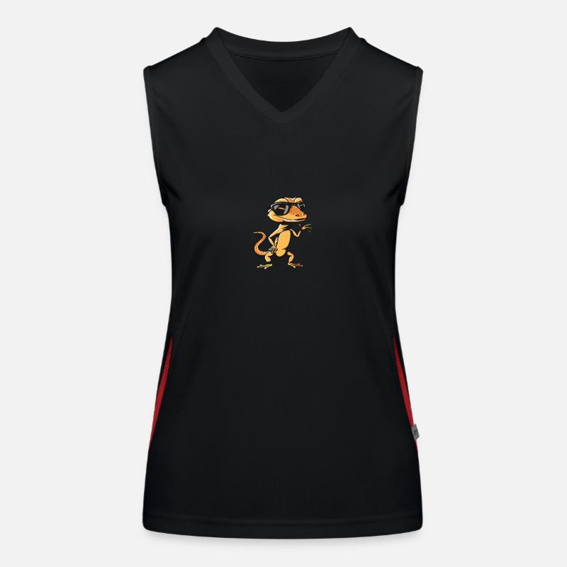 Echse Cool Comic Funktionelles Kontrast-Tank Top für Frauen