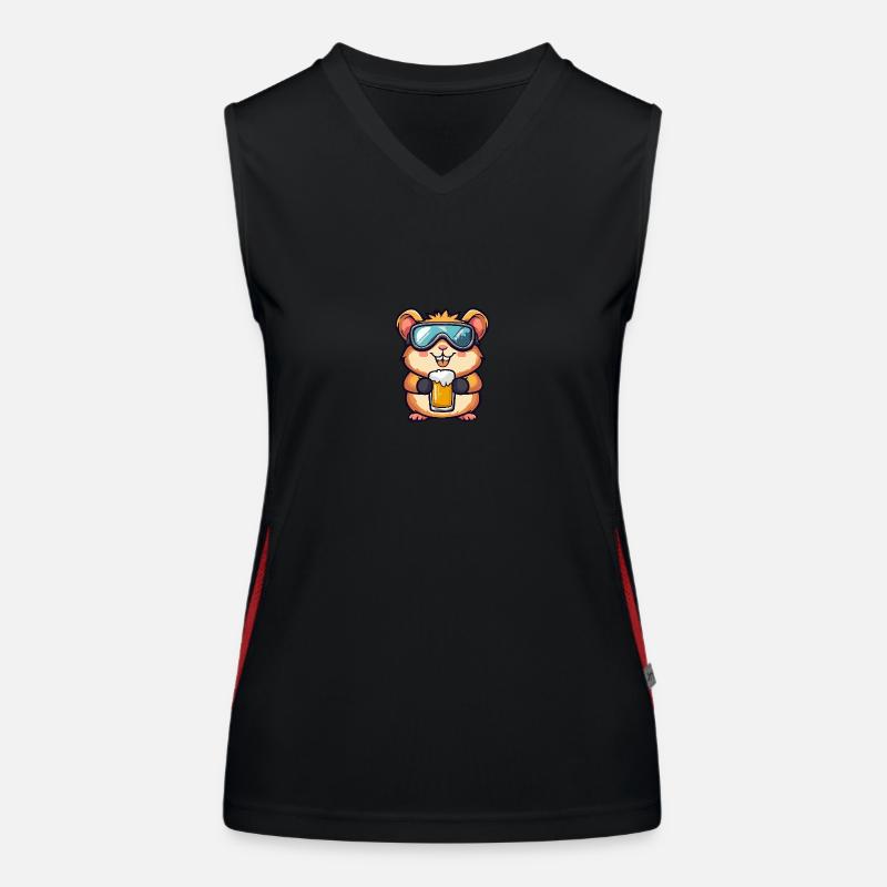 Hamster Apres Ski Bier Comic Funktionelles Kontrast-Tank Top für Frauen
