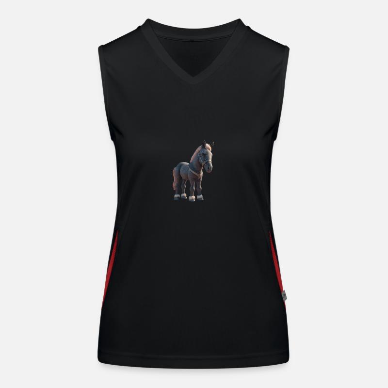 Cheval de dessin animé Débardeur respirant contrasté Femme