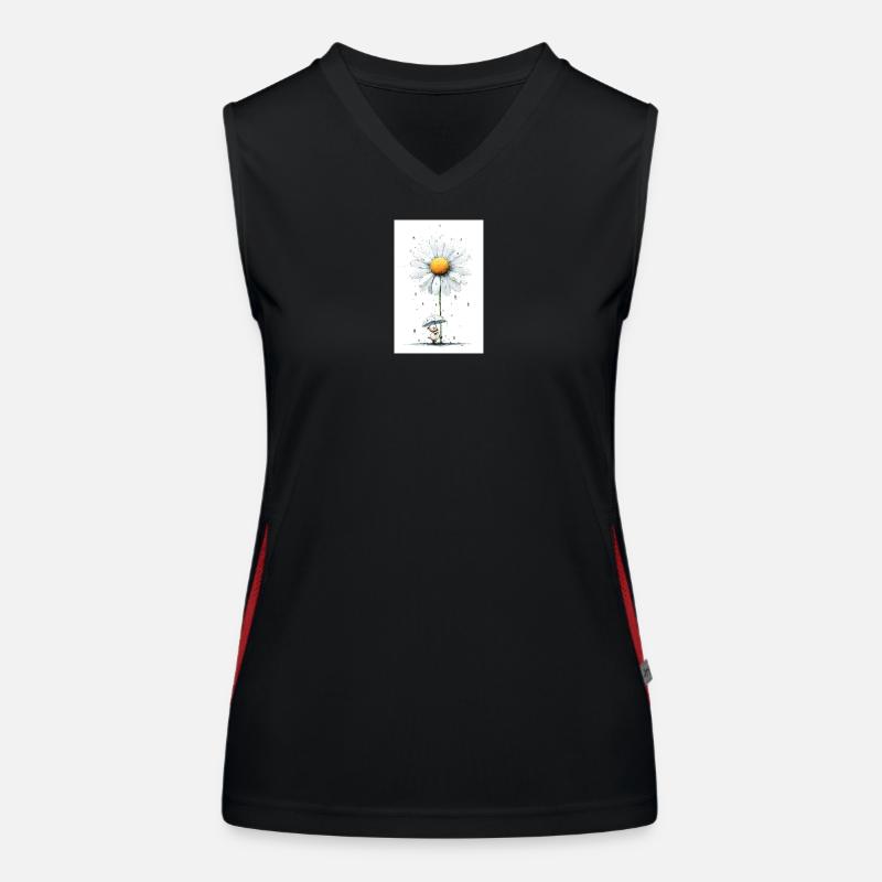 Daisy Bear with Umbrella Women's Functional Contrast Tank Top