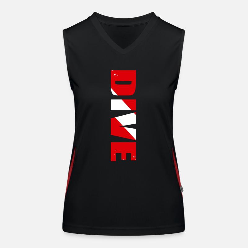 Idée cadeau de plongée sous-marine Débardeur respirant contrasté Femme