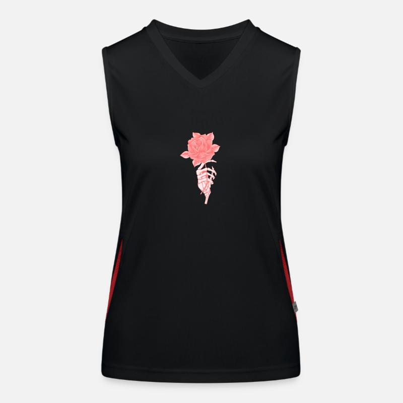 Skeleton Rose Women's Functional Contrast Tank Top