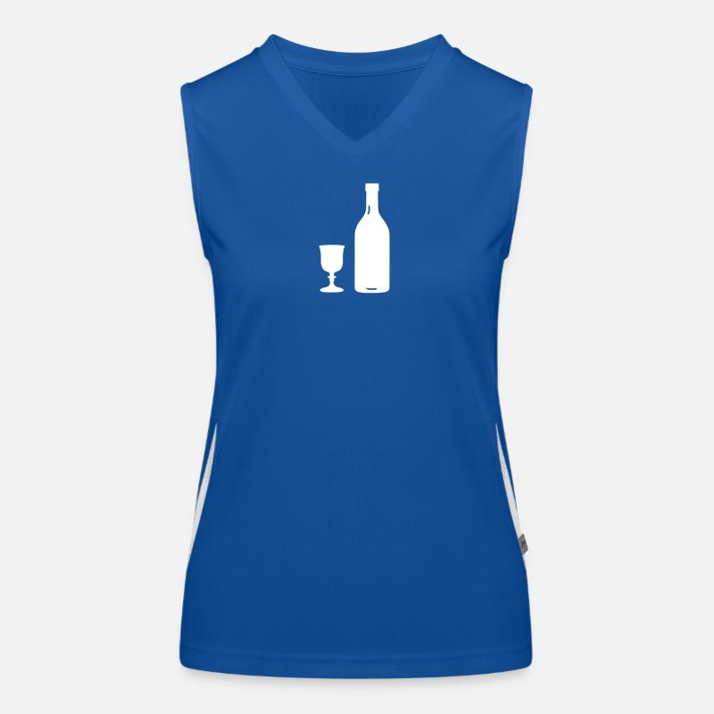 Wein Geschenkidee Weinglas Weinflasche Funktionelles Kontrast-Tank Top für Frauen