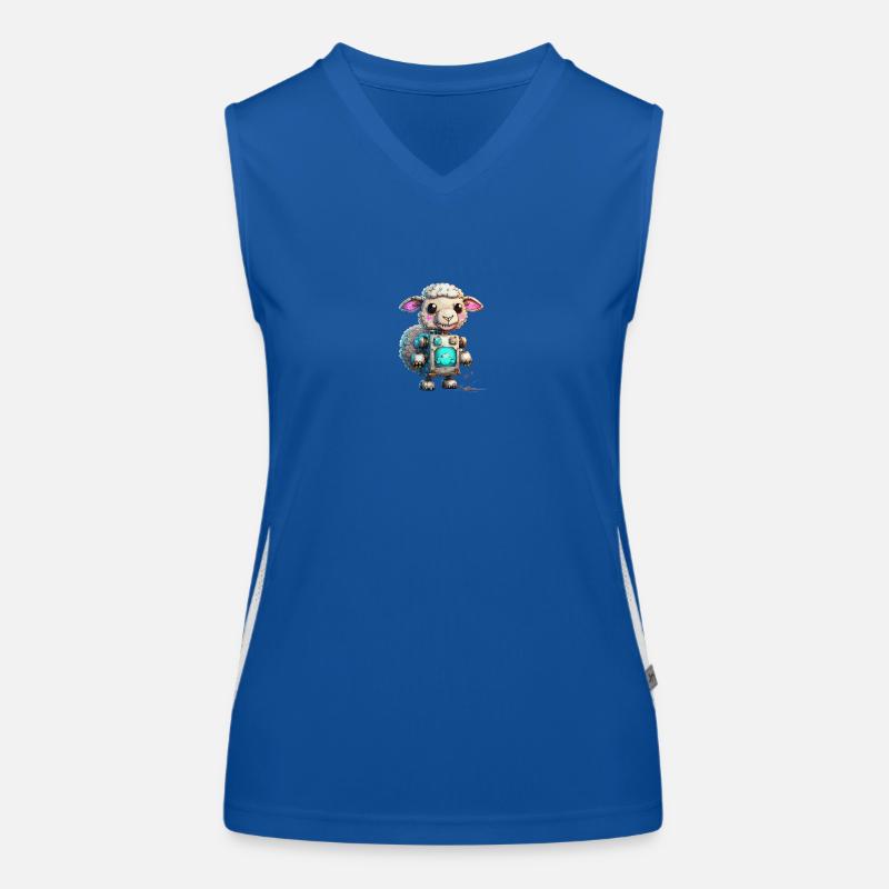 Robot Sheep Women's Functional Contrast Tank Top