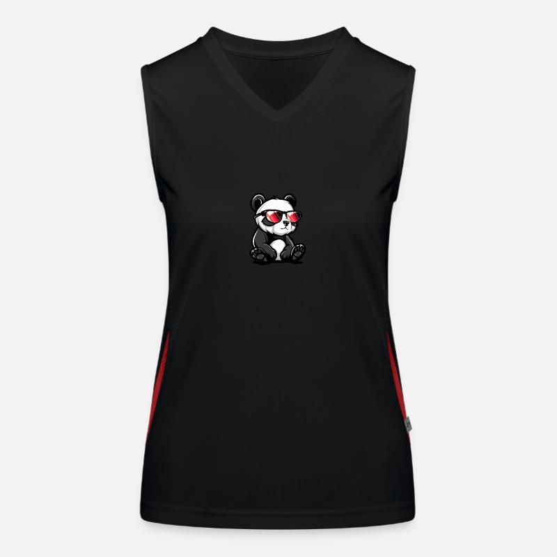 Panda Cool Comic Funktionelles Kontrast-Tank Top für Frauen