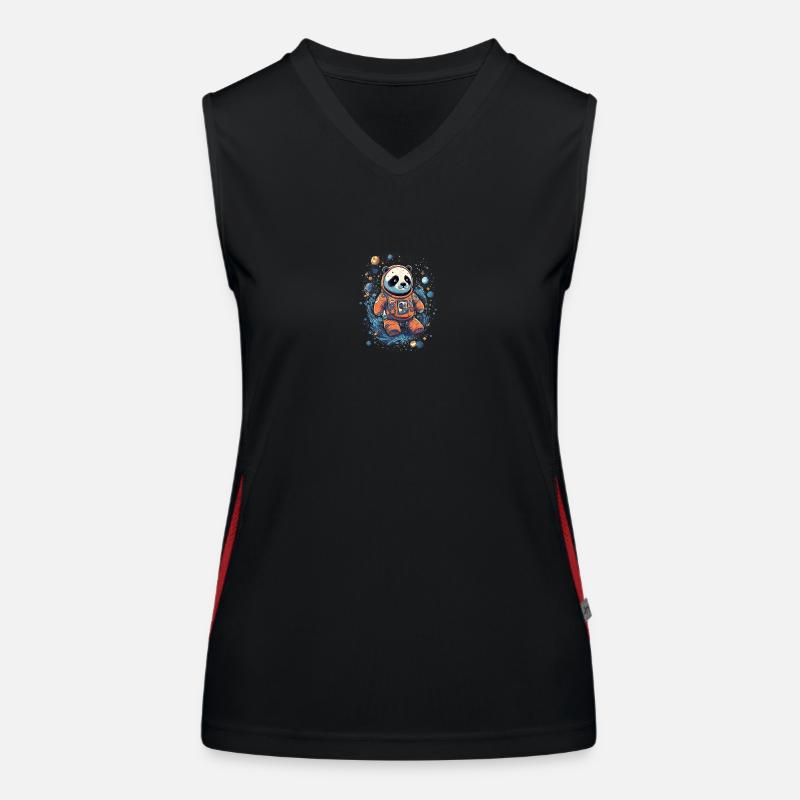 Astronaut Panda Funny Panda Bear Lover Space Funktionelles Kontrast-Tank Top für Frauen