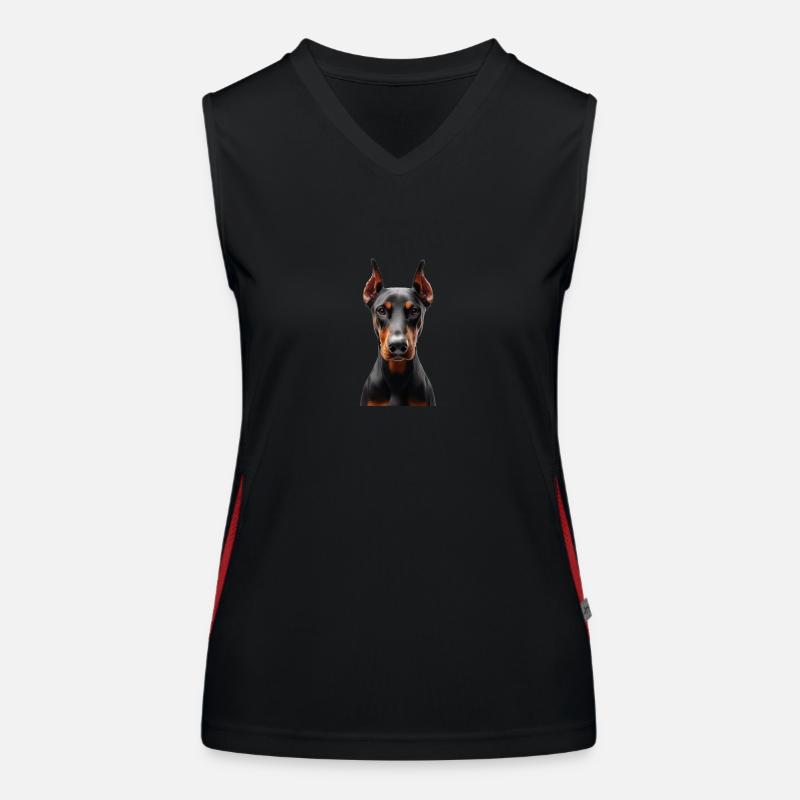 Dobermann Funktionelles Kontrast-Tank Top für Frauen