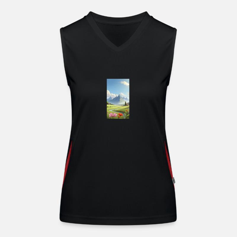Landschaft Funktionelles Kontrast-Tank Top für Frauen