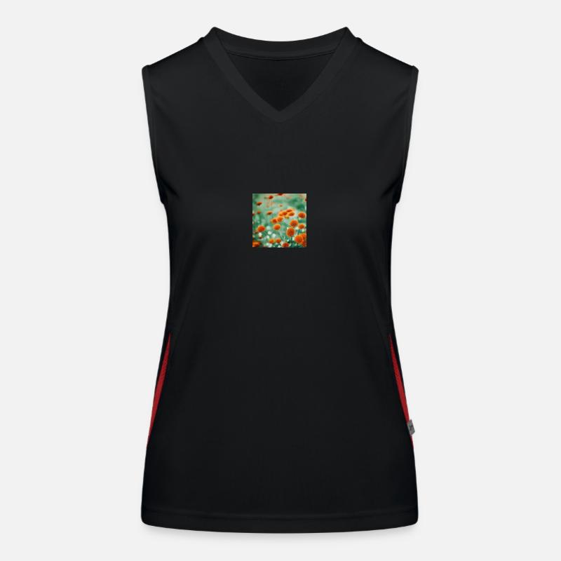 Fleur prairie orange Débardeur respirant contrasté Femme