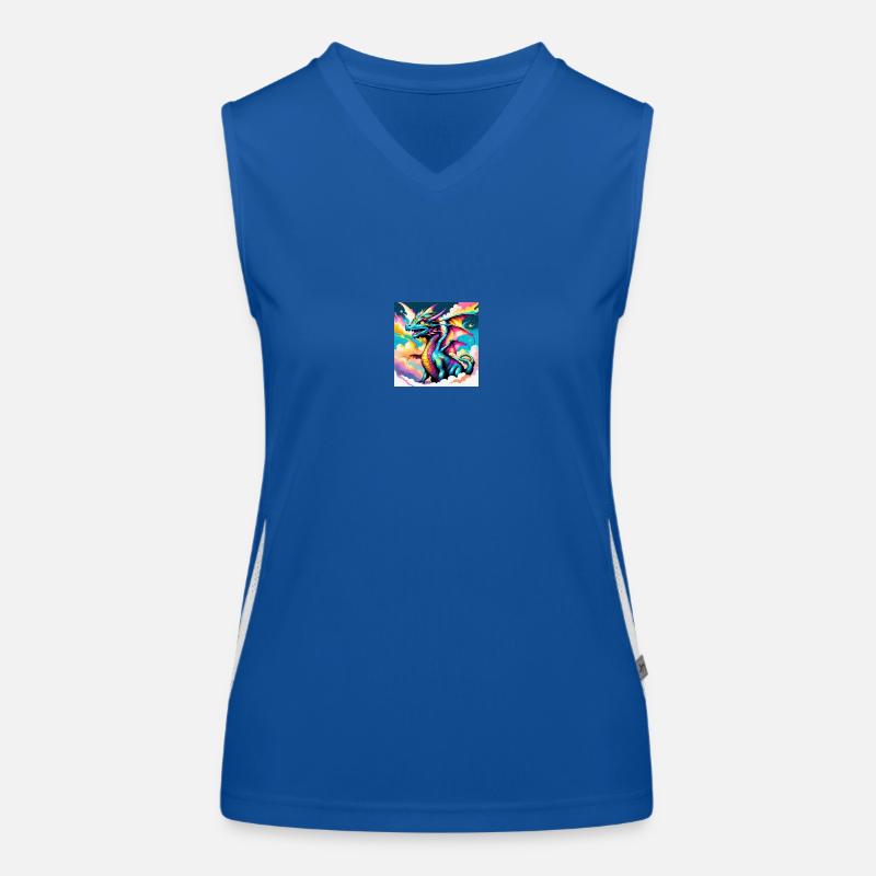 Dragon with rainbow Women's Functional Contrast Tank Top