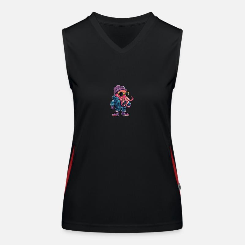 Oktopus Winter Comic Funktionelles Kontrast-Tank Top für Frauen