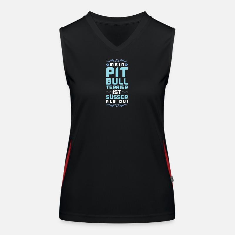 pit hund spruch Funktionelles Kontrast-Tank Top für Frauen