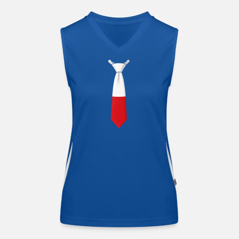 Poland Tie – Flaggendesign Funktionelles Kontrast-Tank Top für Frauen