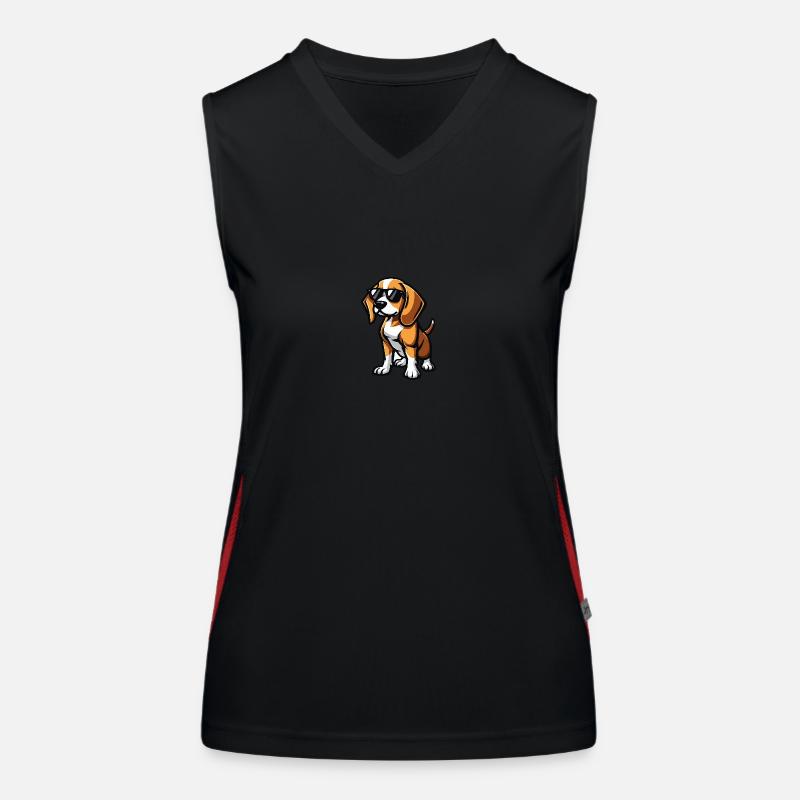 Beagle Hunde Cool Comic Funktionelles Kontrast-Tank Top für Frauen