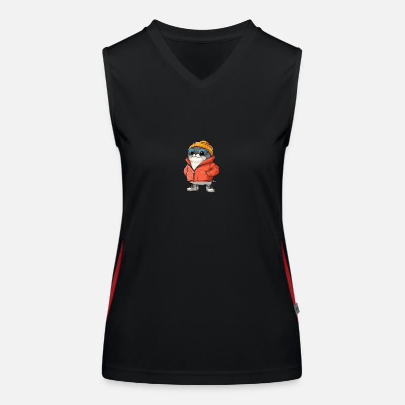 Robbe Tier Winter Comic Funktionelles Kontrast-Tank Top für Frauen