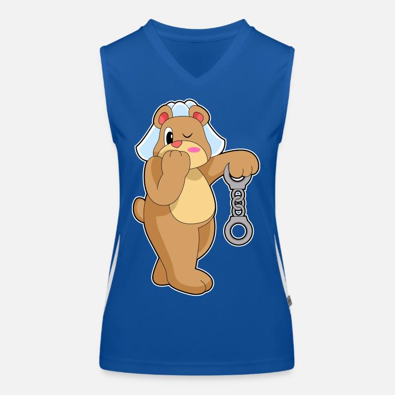 Bear Bride Handcuffs Wedding Women's Functional Contrast Tank Top