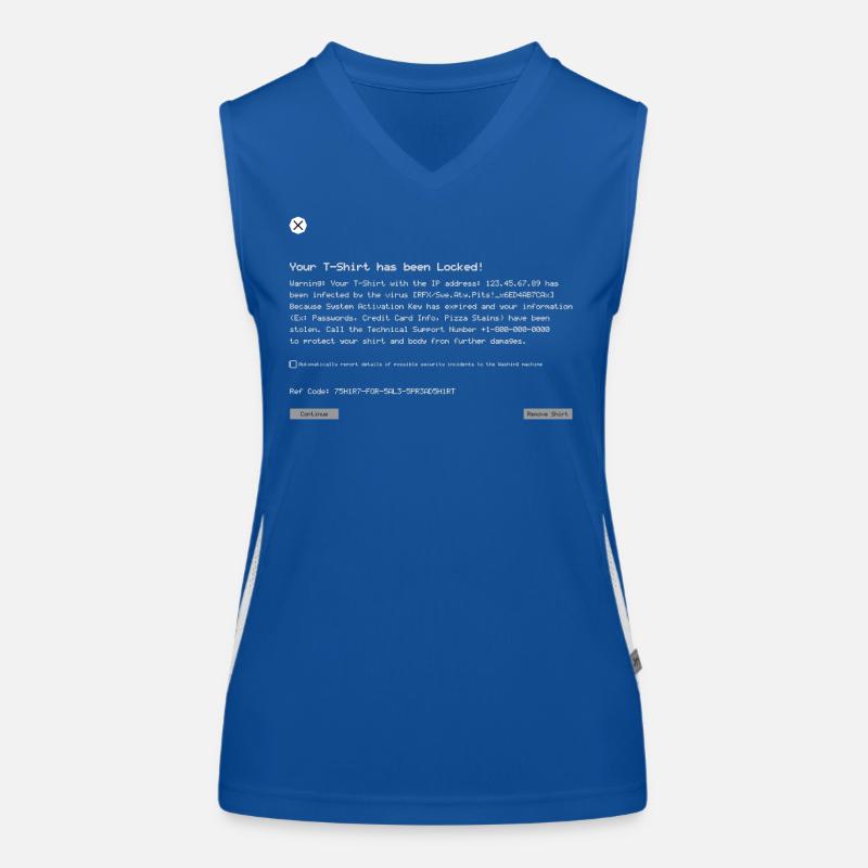 Funny Virus Error Computer Women's Functional Contrast Tank Top