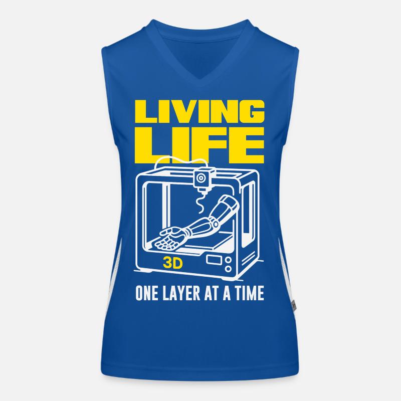 3D Printing Life Layer by Layer Printer Women's Functional Contrast Tank Top