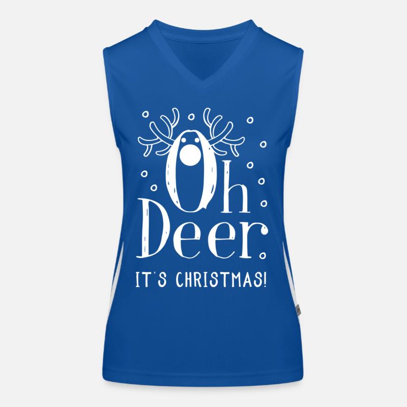 Oh Deer It s Chritsmas - Reindeer Christmas Women's Functional Contrast Tank Top