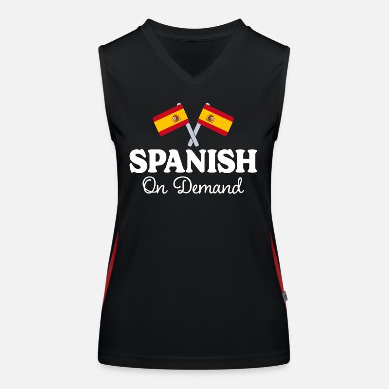 Spanisch auf Anfrage Spanisch Dolmetscher Funktionelles Kontrast-Tank Top für Frauen