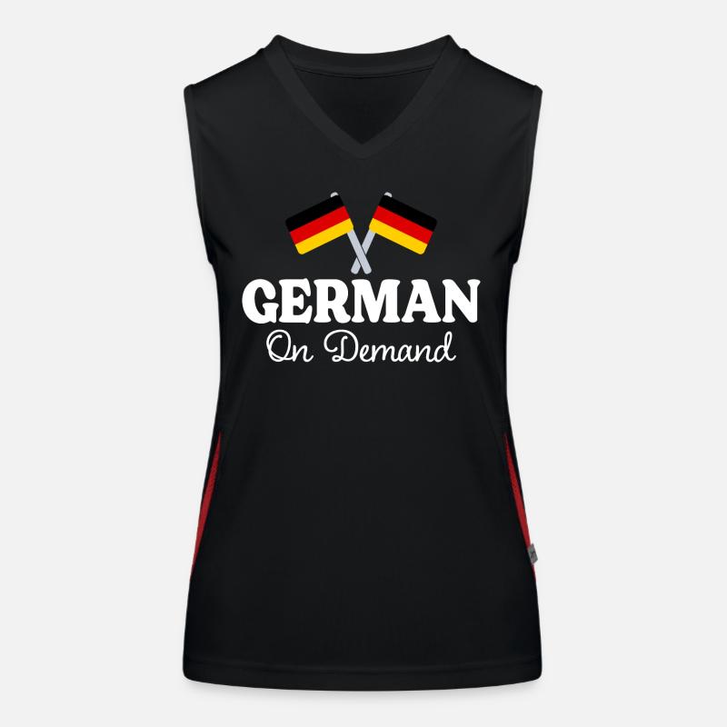 German on request German interpreter Women's Functional Contrast Tank Top