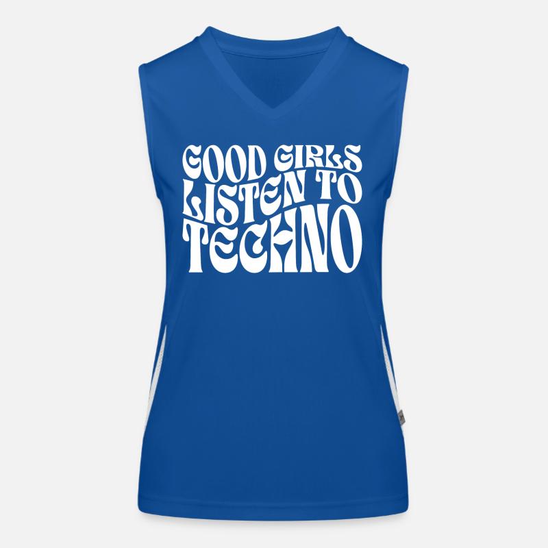 Mädchen hören Techno-Musik Funktionelles Kontrast-Tank Top für Frauen