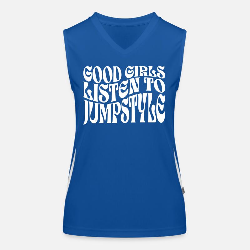 Mädchen hören sich EDM Jumpstyle an Funktionelles Kontrast-Tank Top für Frauen