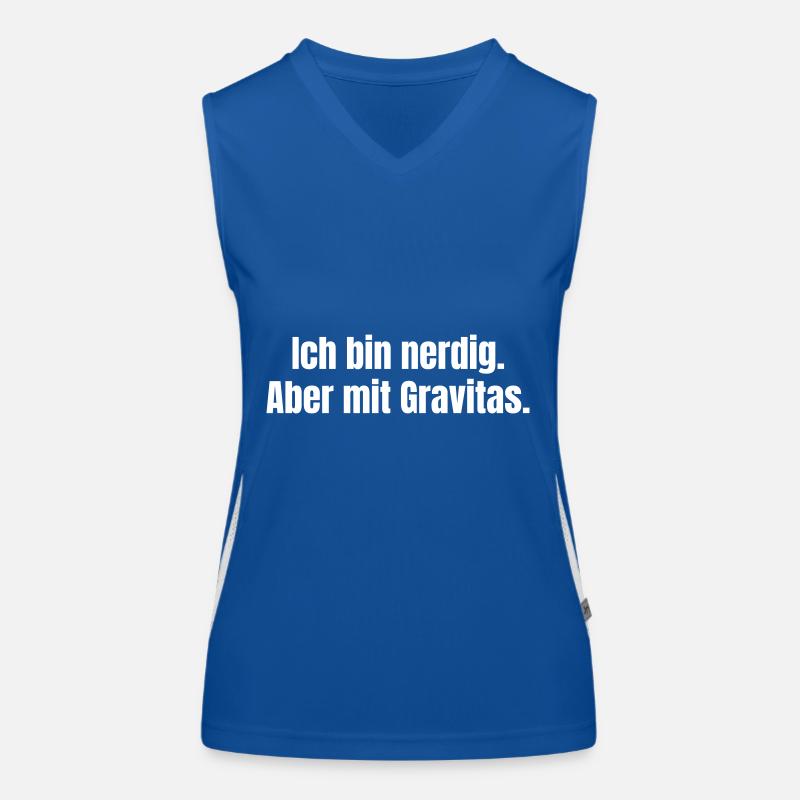 Ich bin nerdig. Aber mit Gravitas. Funktionelles Kontrast-Tank Top für Frauen