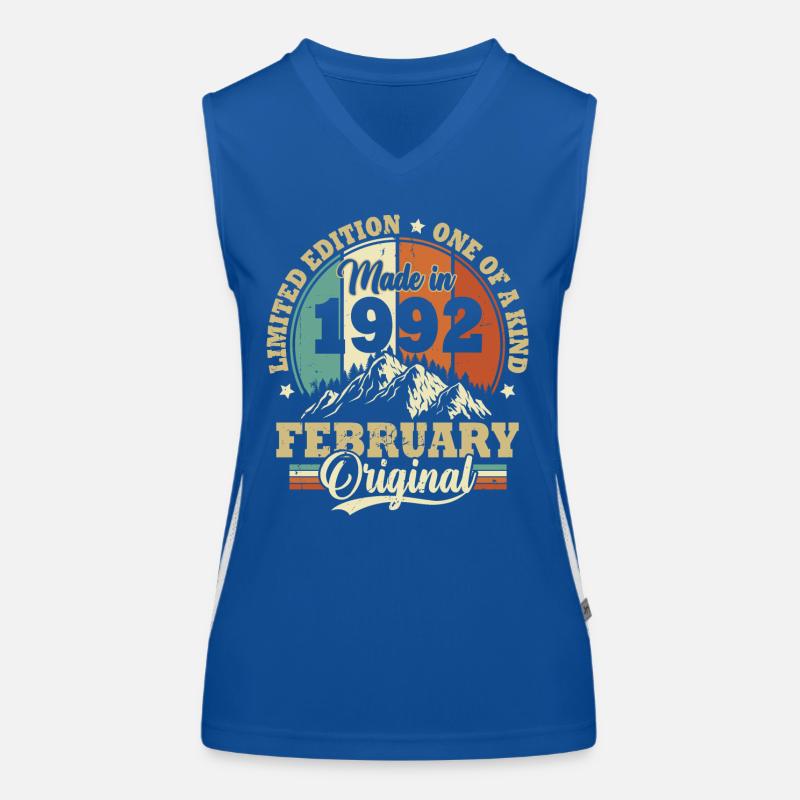 Geburtstagsgeschenk Februar 1992 Vintage Retro Funktionelles Kontrast-Tank Top für Frauen