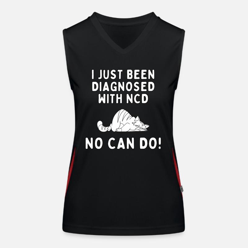 Funny No Can Do Cat Women's Functional Contrast Tank Top