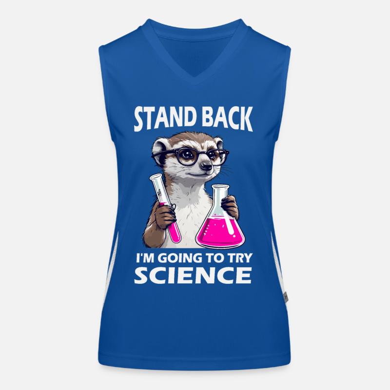Stand Back - Meerkat in Science Mode Women's Functional Contrast Tank Top