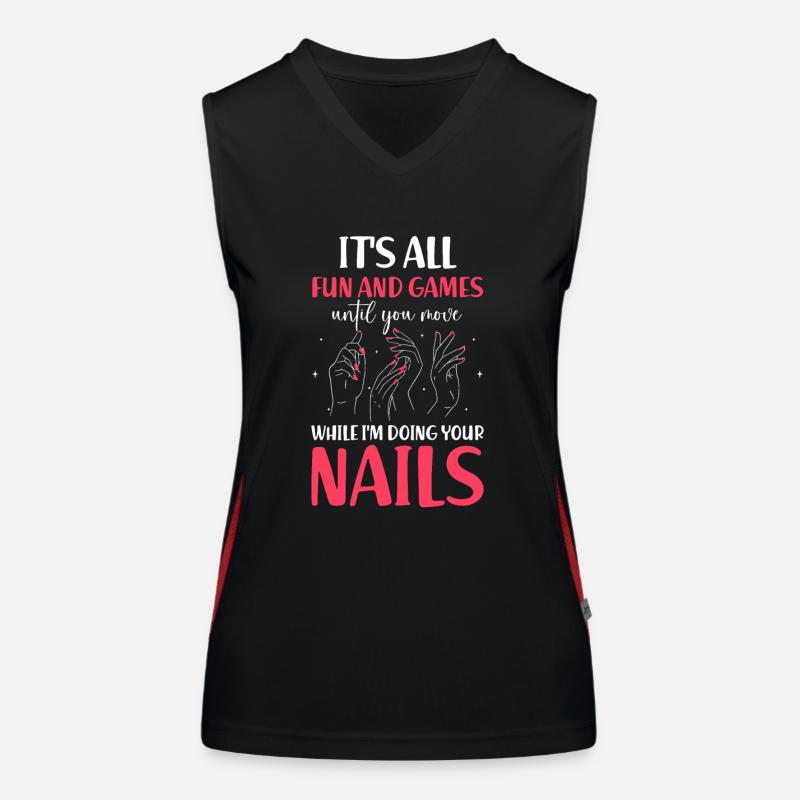 Nail Tech Manucure Technicienne des ongles Débardeur respirant contrasté Femme