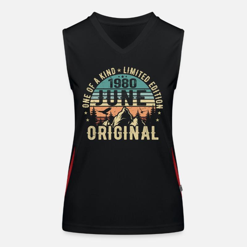Legendär Seit Juni 1980 Geburtstag Geschenk 1980 Funktionelles Kontrast-Tank Top für Frauen