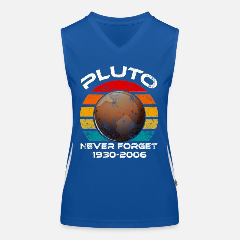 N’oubliez jamais Pluton Funny Retro Style Space Science Débardeur respirant contrasté Femme