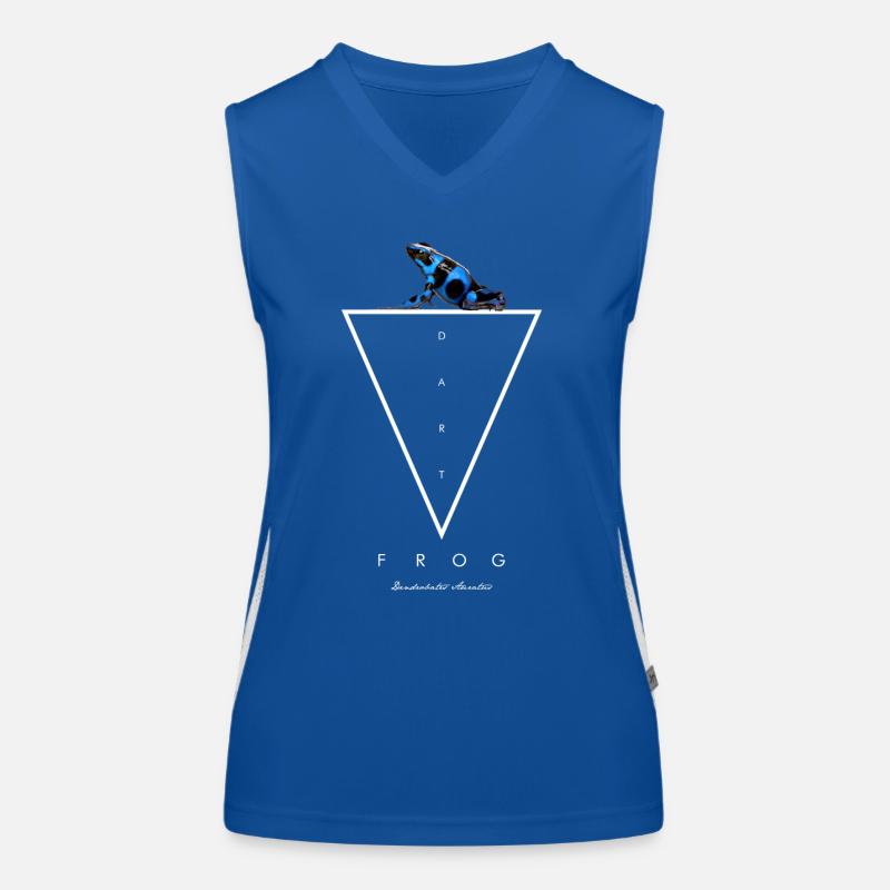Blauer & Schwarzer Pfeilgiftfrosch Dendrobates auratus Funktionelles Kontrast-Tank Top für Frauen