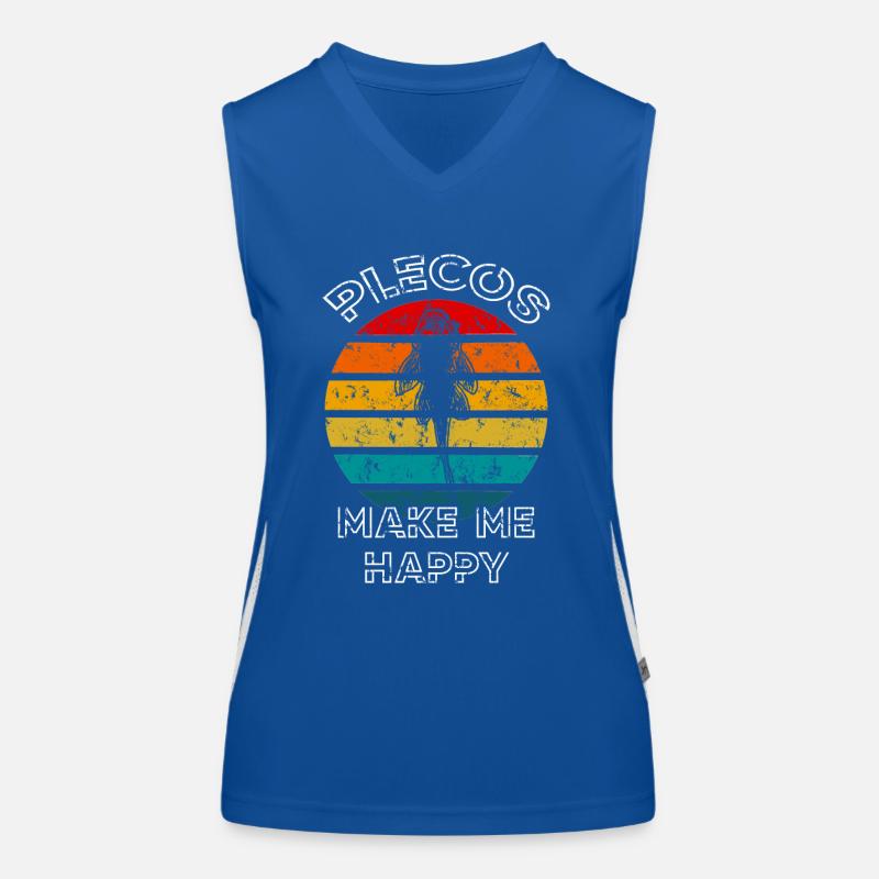 Plecos Make Me Happy Plecostomus Sucker Fish Women's Functional Contrast Tank Top