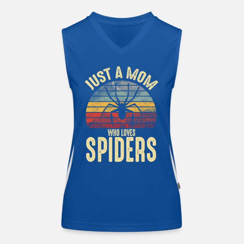 Nur eine Mutter, die Spinnen liebt Retro Spider Funktionelles Kontrast-Tank Top für Frauen