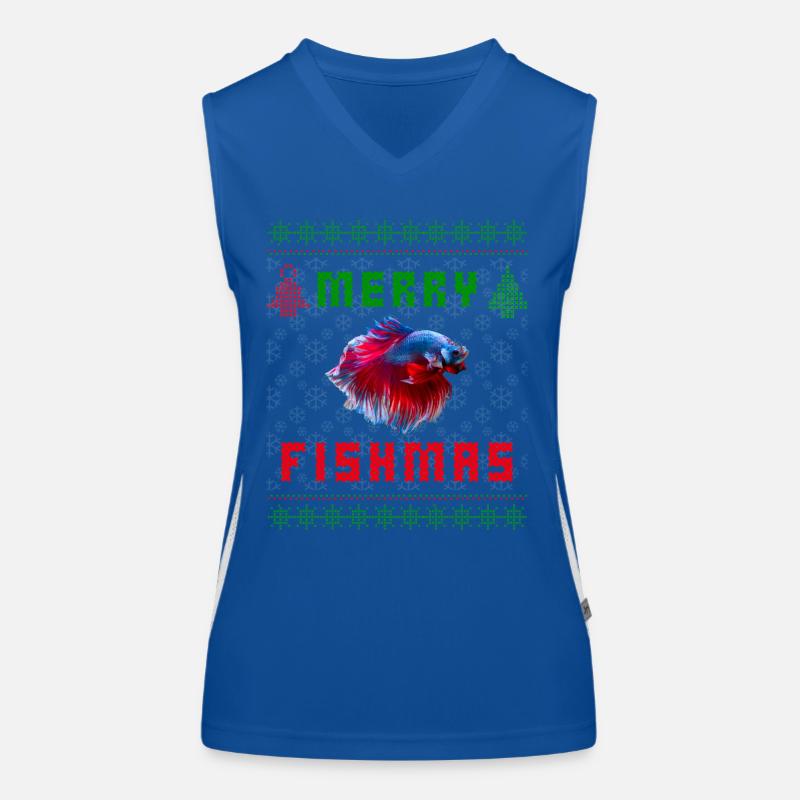 Betta Fish Siamese Fighting Fish Christmas Sweater Women's Functional Contrast Tank Top