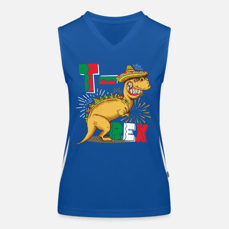 T Mex Tacosaurus T Rex Taco Cinco de Mayo Dinosaure Débardeur respirant contrasté Femme