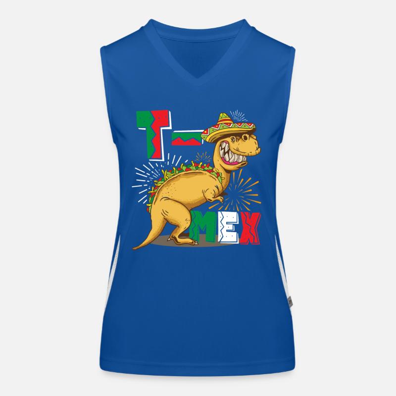 Tacosaurus T Rex Taco Cinco De Mayo Dinosaurier Funktionelles Kontrast-Tank Top für Frauen