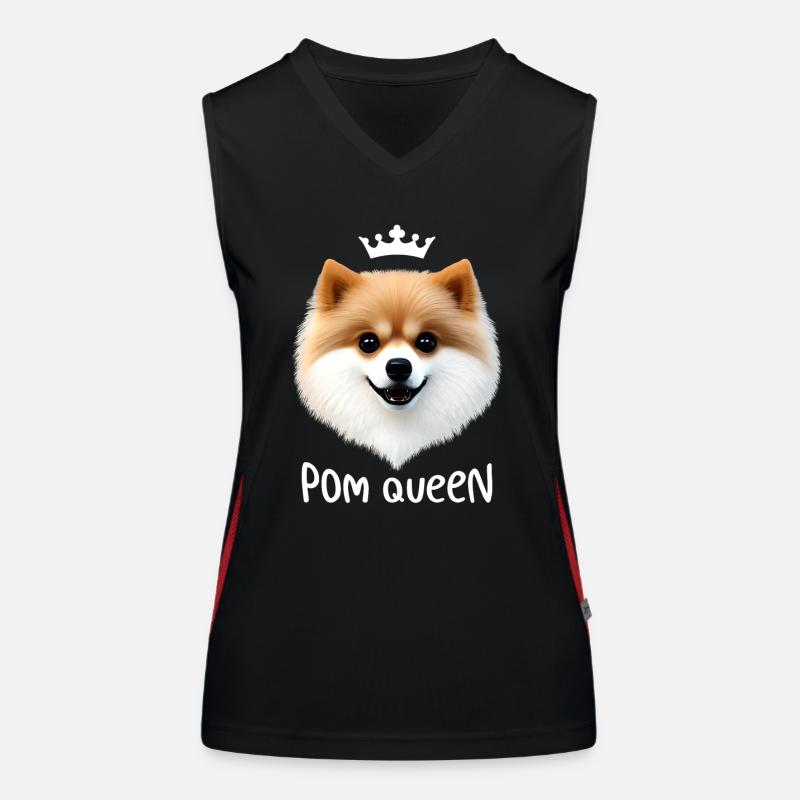 Pom Queen - Miniature Spitz - Saying Women's Functional Contrast Tank Top