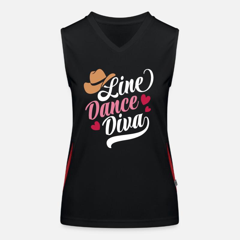 Line Dance Diva - Country Fan - Gift Women's Functional Contrast Tank Top