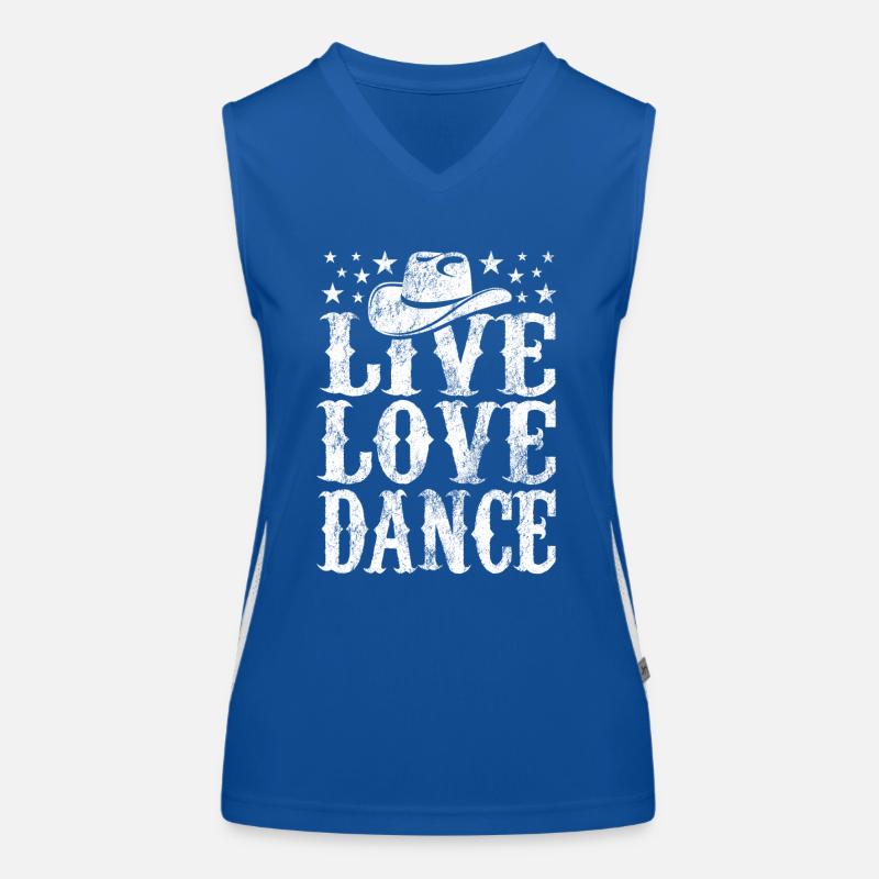 Live Love Dance - Linedance Fan - Gift Women's Functional Contrast Tank Top