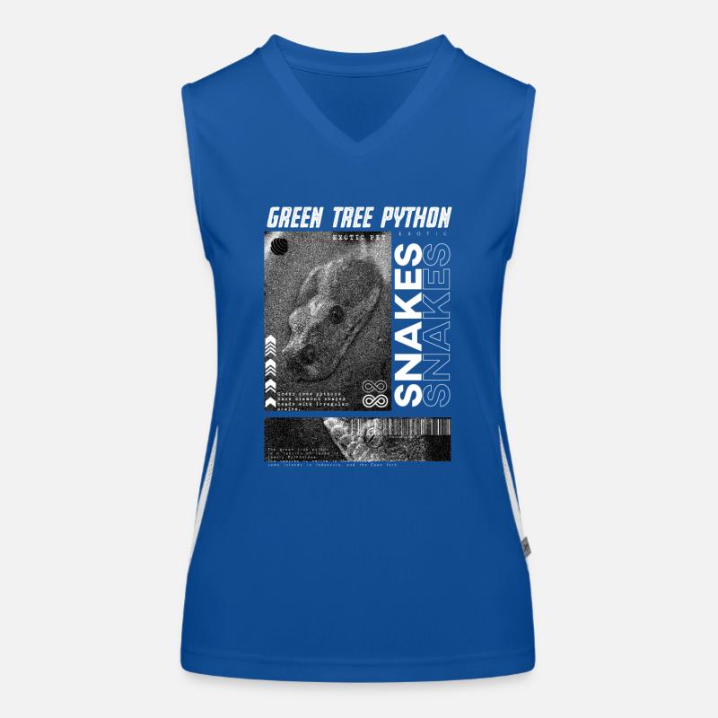 Grüner Baum Python Moderne Streetwear Reptilienhalter Funktionelles Kontrast-Tank Top für Frauen